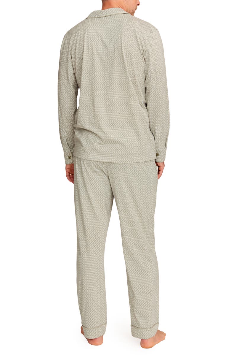 Petite Plume Geo Print Featherweight Pima Cotton Pajamas, Alternate, color, Green