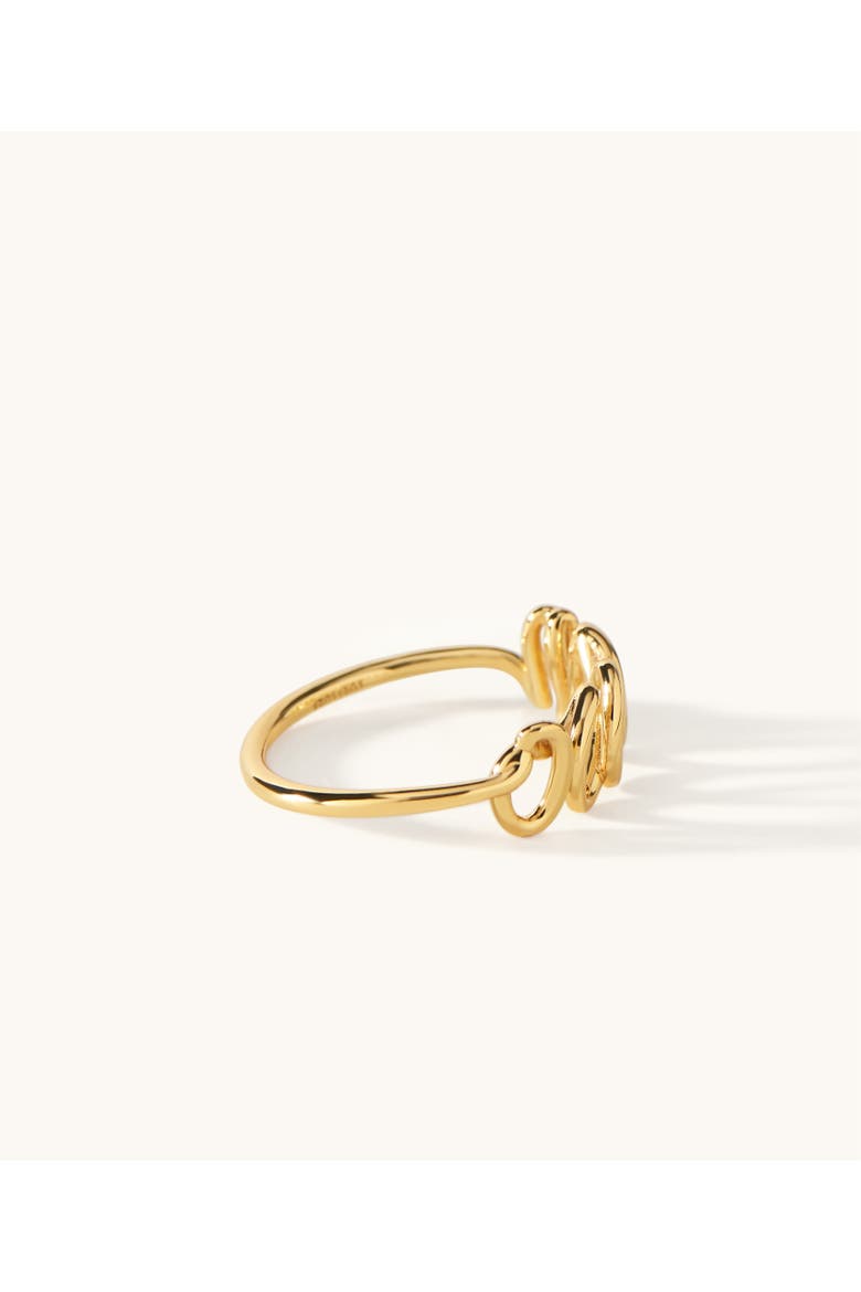 The Ocean Script Ring, Alternate, color, Gold
