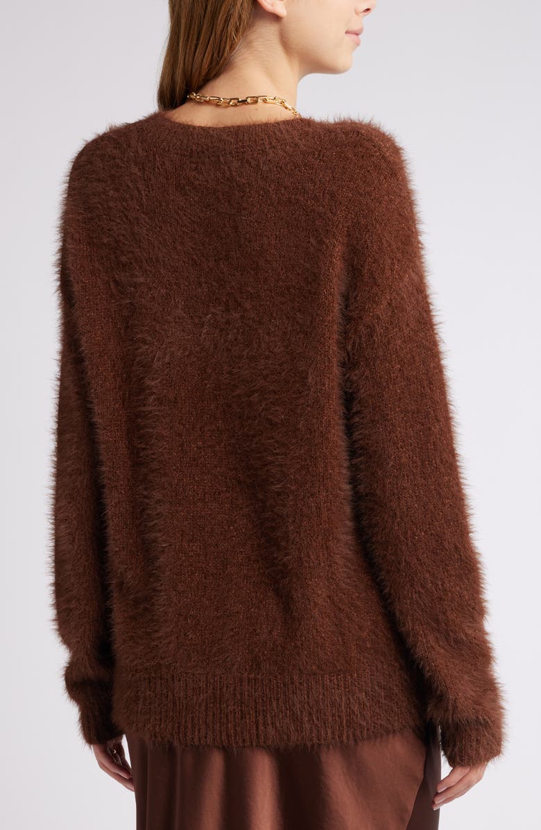 Open Edit Boyfriend Sweater, Alternate, color, Brown Soil