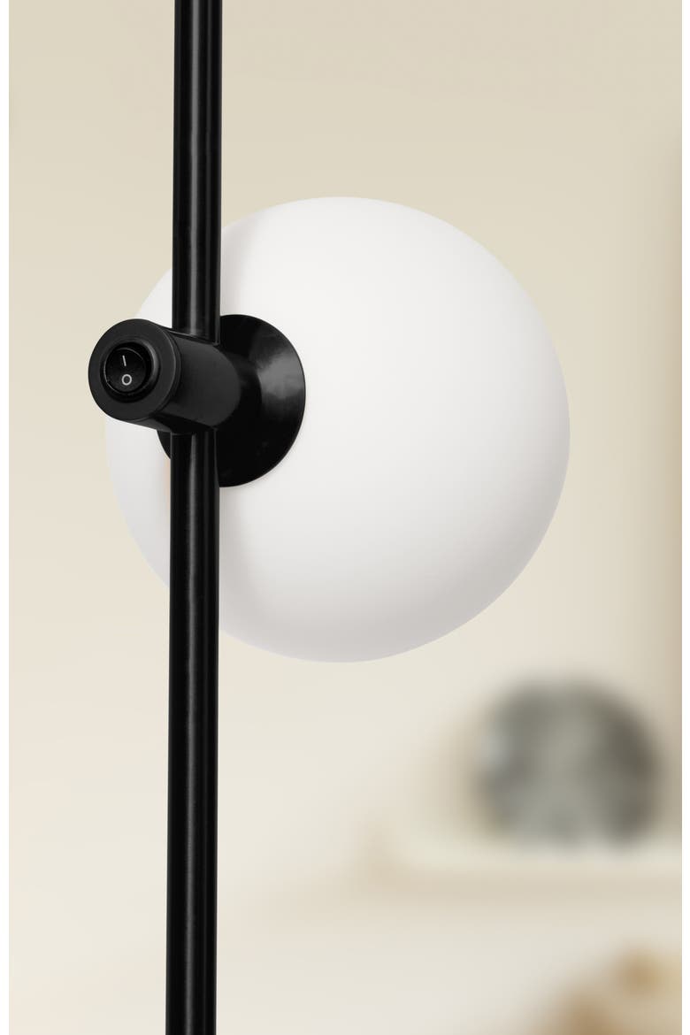Equinox 62" LED Modern Sconce Wall Lamp with Glass Globe Shades, Alternate, color, Classic Black