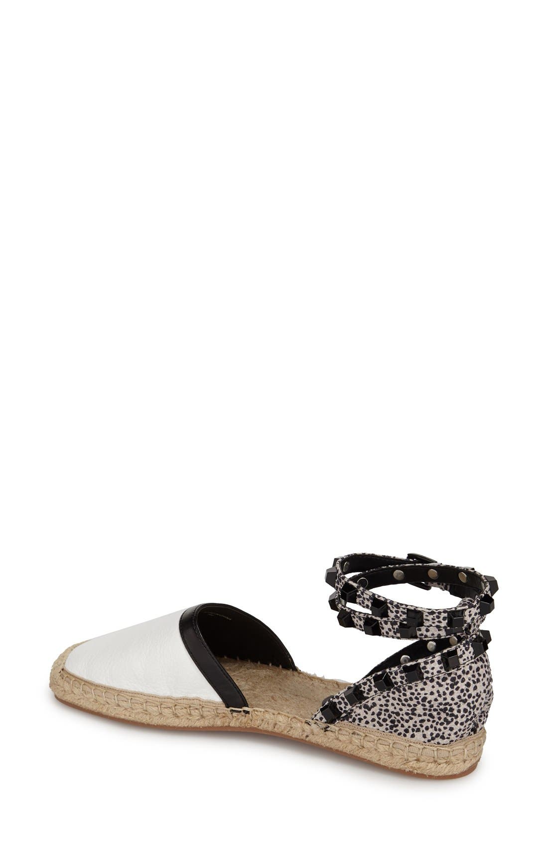 'Gilles' Espadrille Flat, Alternate, color, WHITE/SPOTTED CAVIAR