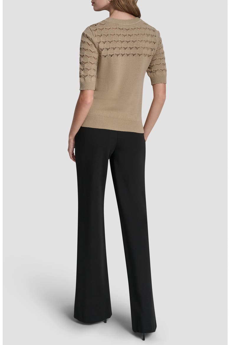Pointelle Yoke Sweater, Alternate, color, TRAVERTINE