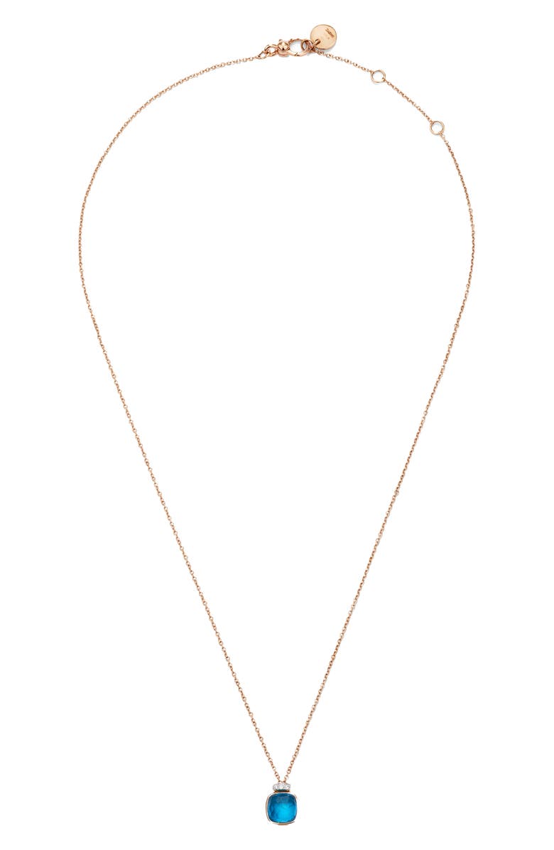 Pomellato Nudo London Blue Topaz & Diamond Pendant Necklace, Alternate, color, London Blue Topaz