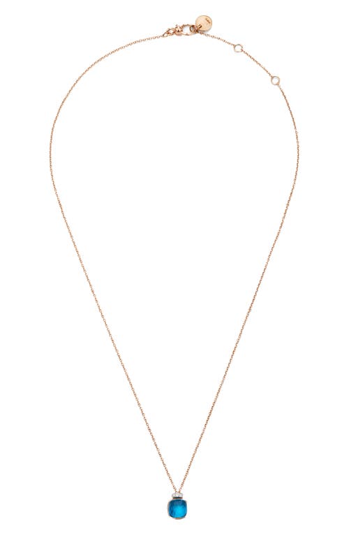 Pomellato Nudo London Blue Topaz & Diamond Pendant Necklace In Gold