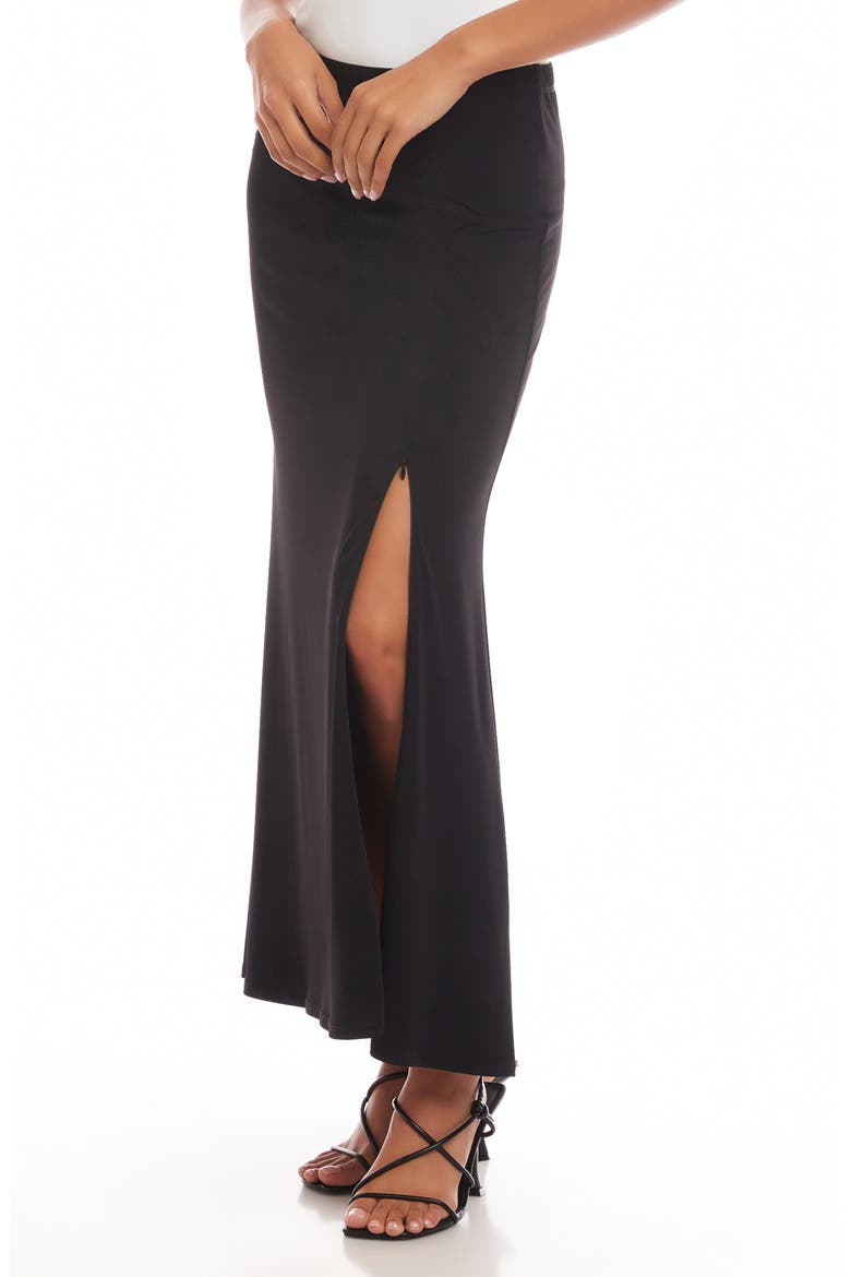 Travel Jersey Adjustable Zip Maxi Skirt, Alternate, color, BLACK