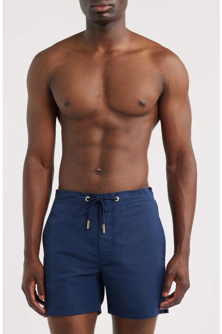 Oceano Drawstring Swim Trunks, Main, color, NAVY
