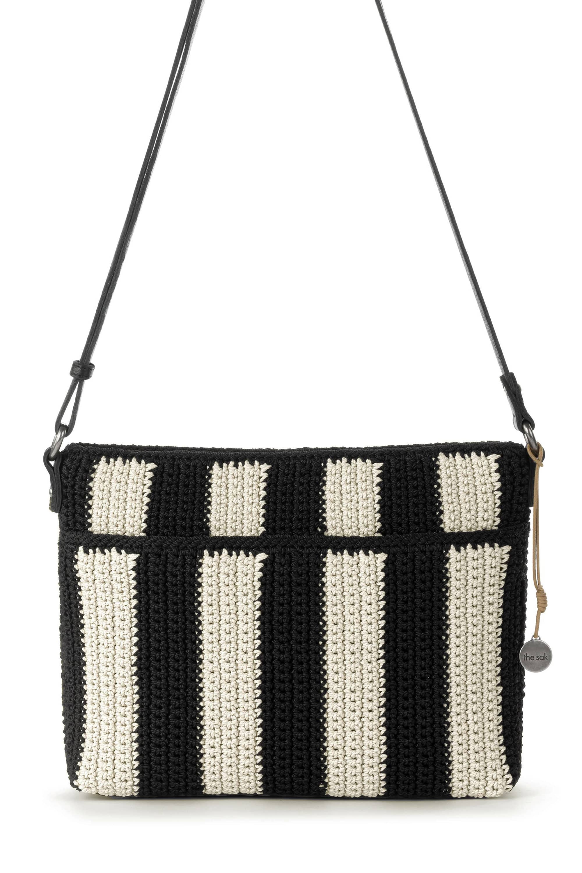 The Sak Melrose Crossbody Crochet Bag, Alternate, color, Black Stripe