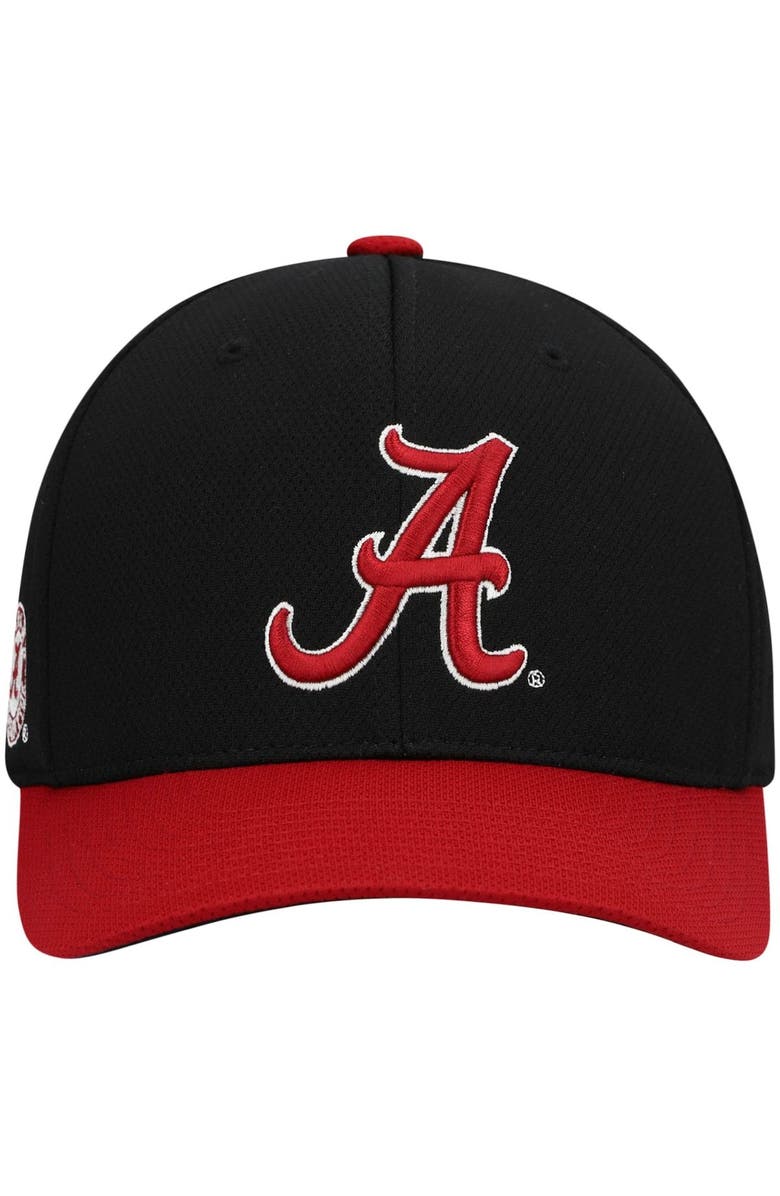 TOP OF THE WORLD Men's Top of the World Black/Crimson Alabama Crimson Tide Two-Tone Reflex Hybrid Tech Flex Hat, Alternate, color, Black