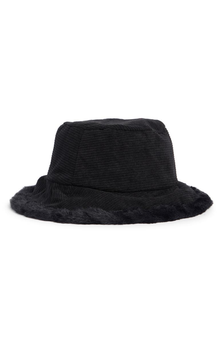 Nanette Lepore Corduroy Bucket Hat, Main, color, Black
