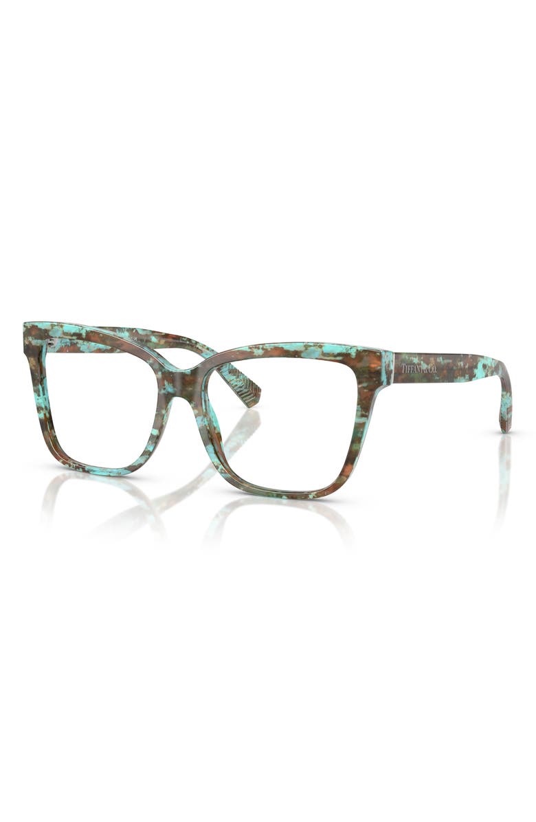 Tiffany & Co. 53mm Cat Eye Optical Glasses, Alternate, color, Blue Havana
