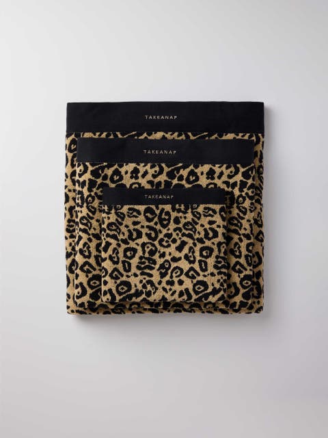 Leopard Print Terry Bath Towel