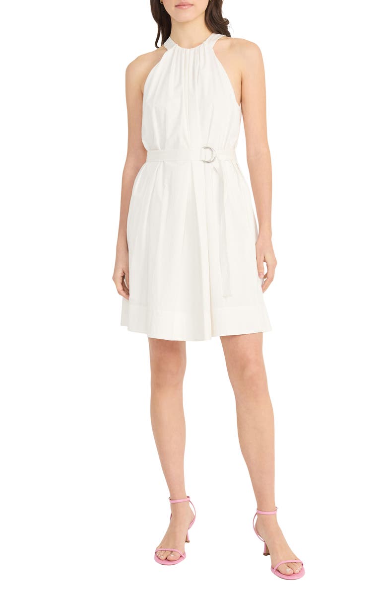 Donna Morgan Sleeveless Belted Halter Dress, Main, color, 