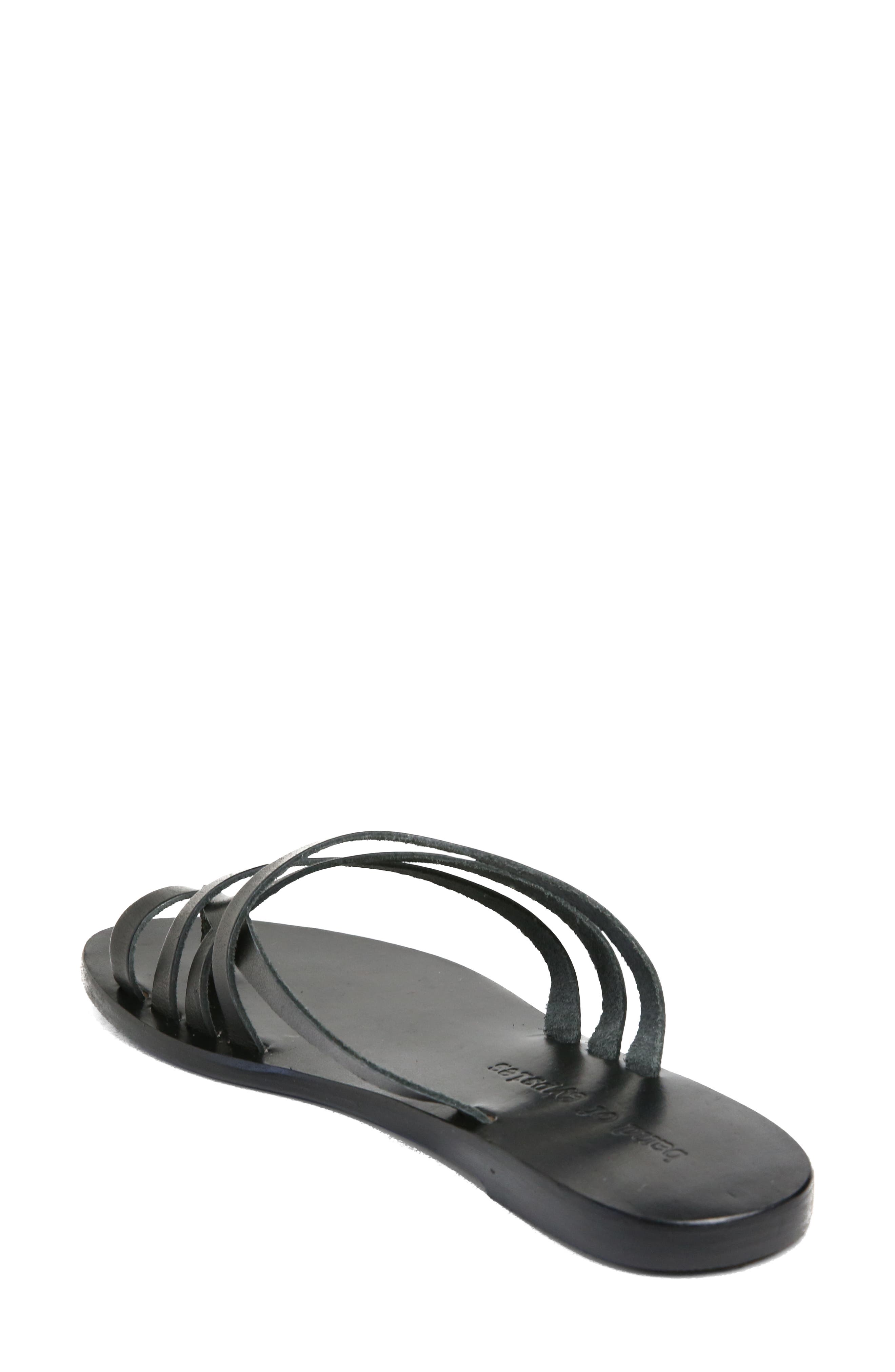 Rose Slide Sandal, Alternate, color, BLACK LEATHER