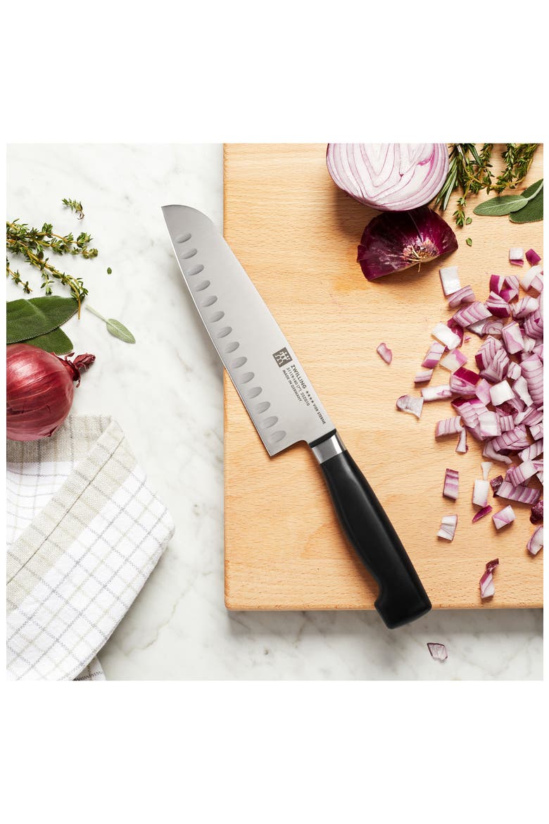 Four Star 7-Inch Hollow Edge Santoku Knife, Alternate, color, STAINLESS STEEL