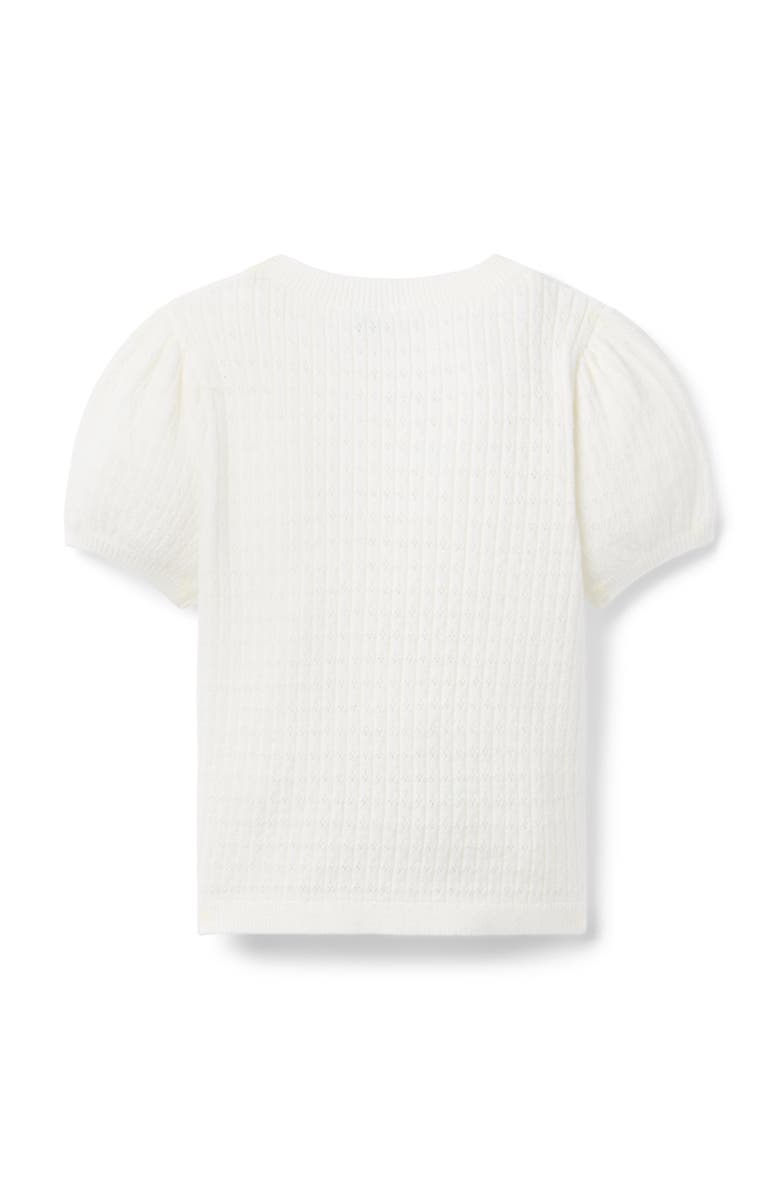 Janie and Jack Softest Pointelle Puff Sleeve Top, Alternate, color, Beige