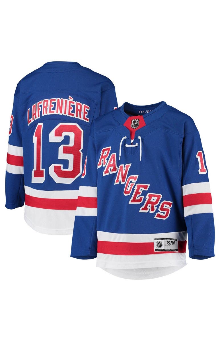 Outerstuff Youth Alexis Lafreniere Blue New York Rangers Home Premier Player Jersey, Main, color,