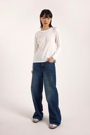 Brodie Pure Cashmere Long Sleeve Cotton Crew Neck T-shirt