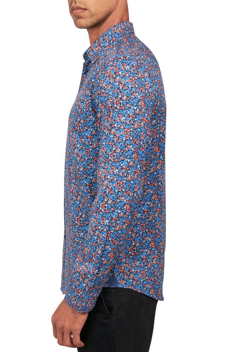 Brooklyn Brigade Slim Fit Liberty Floral Recycled 4-Way Stretch Performance Long Sleeve Shirt, Alternate, color, Multi
