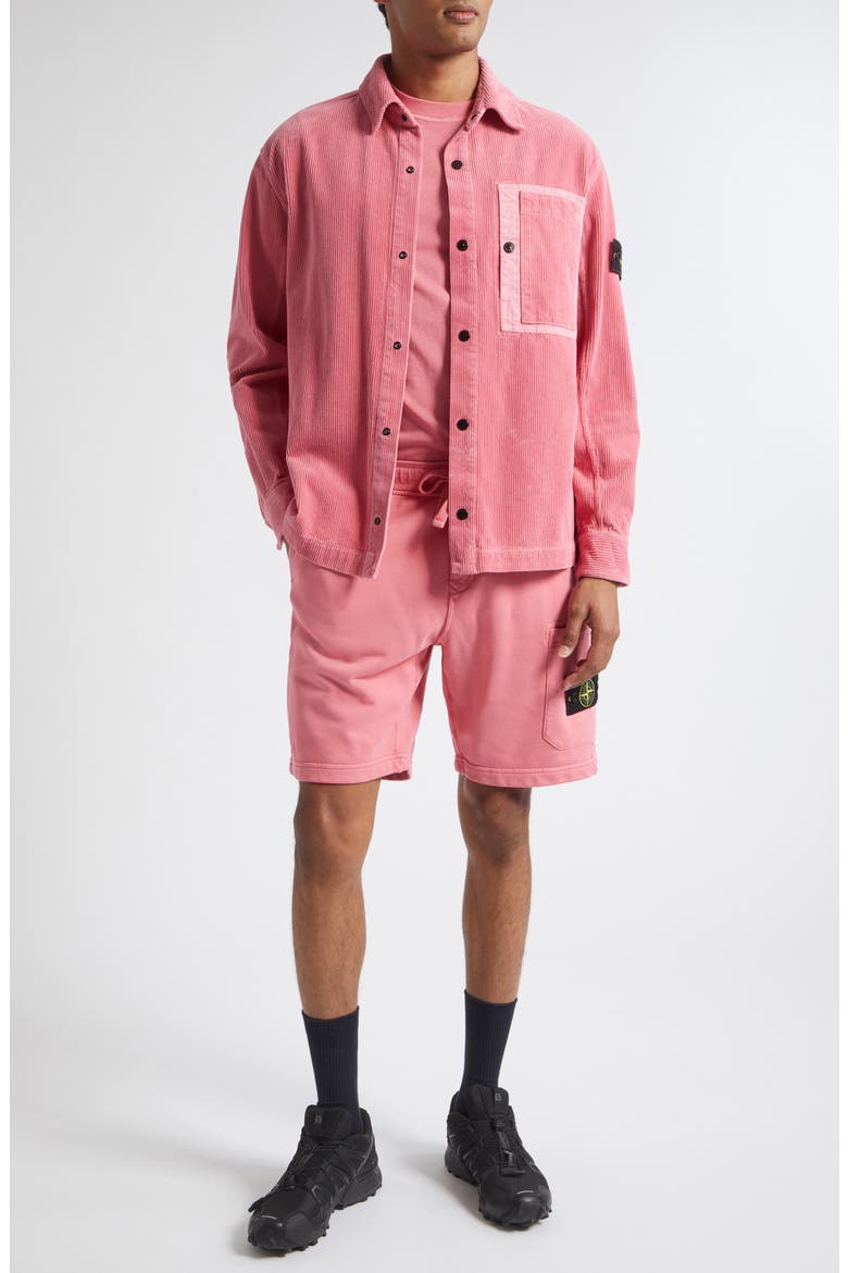 Cotton Corduroy Snap-Up Overshirt, Alternate, color, V0089 GERANIUM
