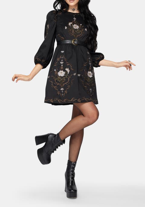 Puff Sleeve Mini Dress