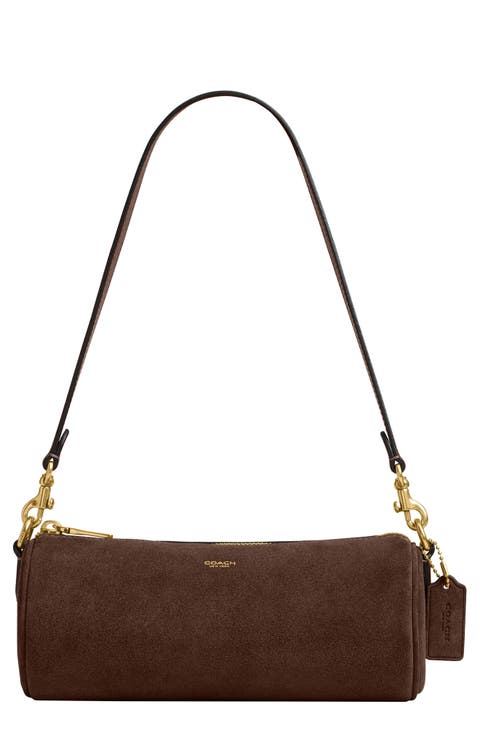 Suede Barrel Bag
