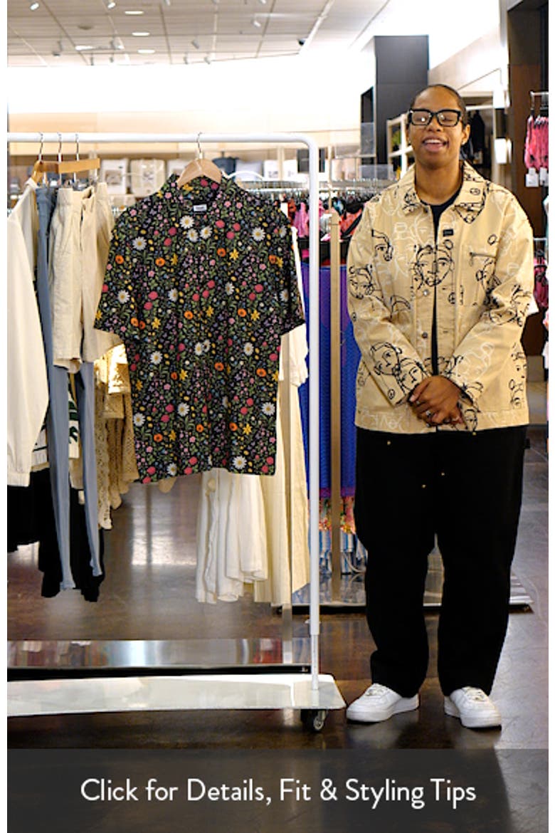 Aqua Terra Scritti Politti Floral Tech Short Sleeve Performance Button-Up Shirt video