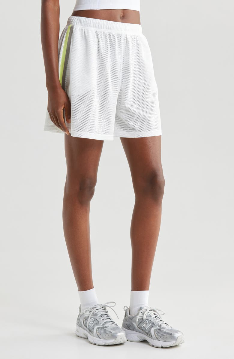 Free People When in Venice Mesh Shorts, Alternate, color, White Combo