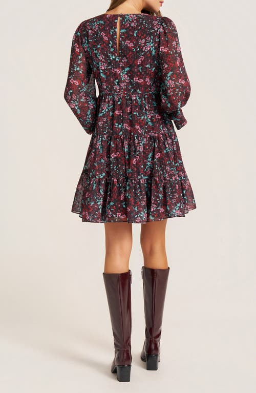 Matty M . Meadow Balloon Sleeve Minidress In Multi