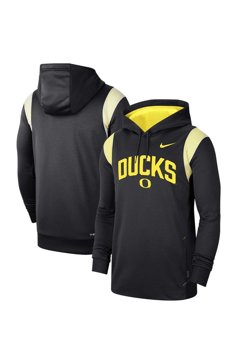Nike Men's Nike Black Oregon Ducks 2022 Game Day Sideline Performance Pullover Hoodie, Main, color, 