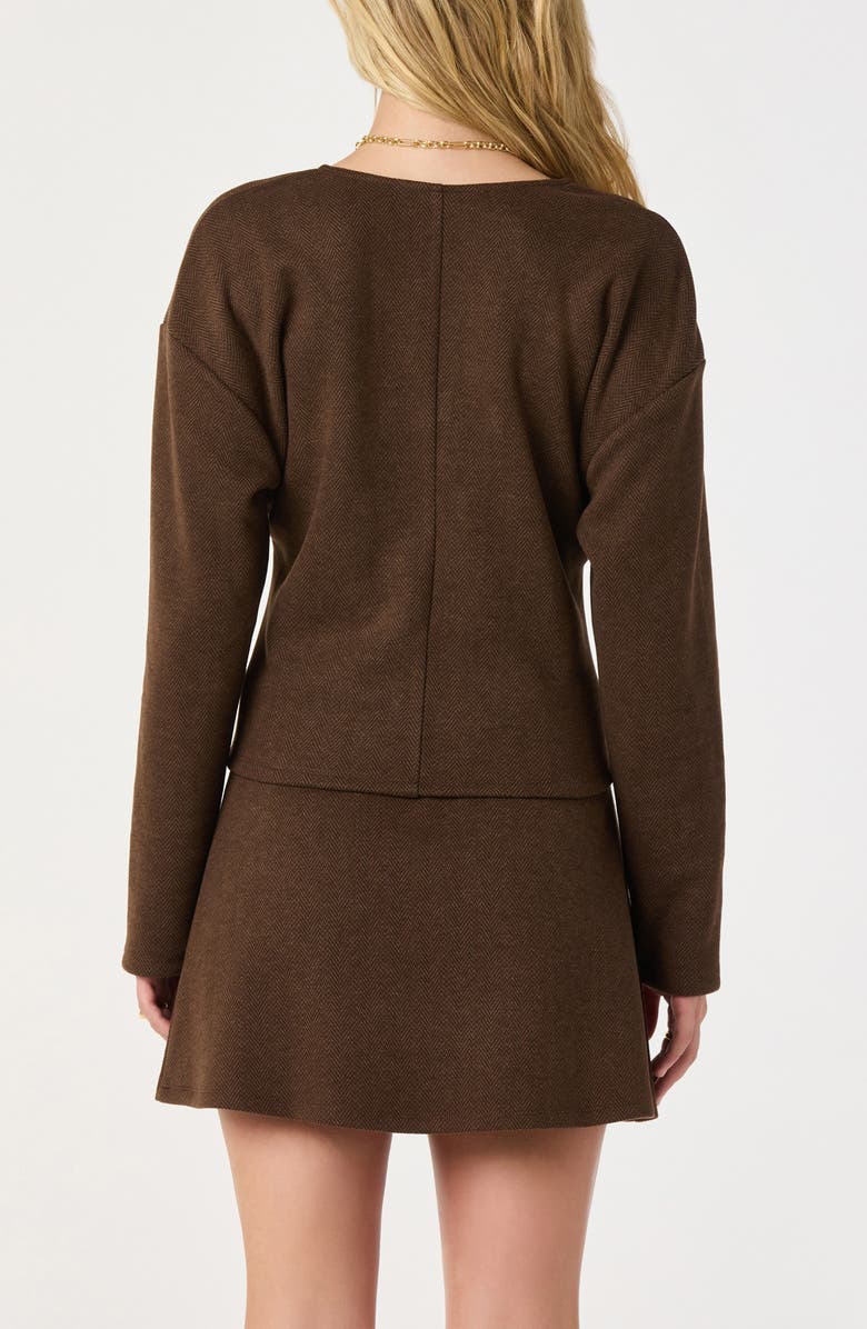 ASTR the Label Herringbone Knit Top, Alternate, color, Brown