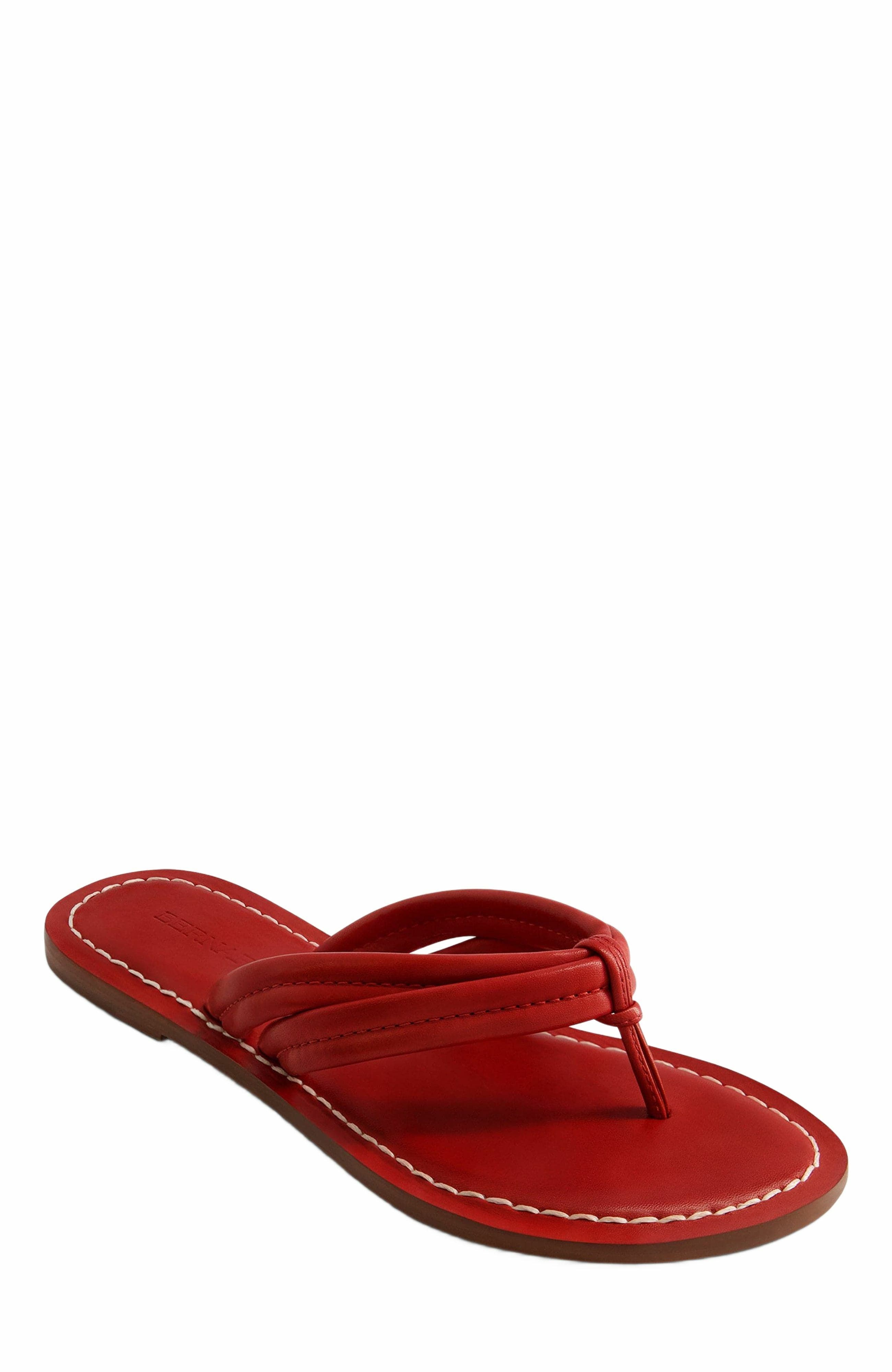 Miami Thong Sandal, Alternate, color, RED ANTIQUE CALF HAIR
