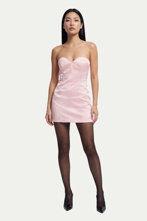 Premium Panelled Bonded Satin Mini Dress