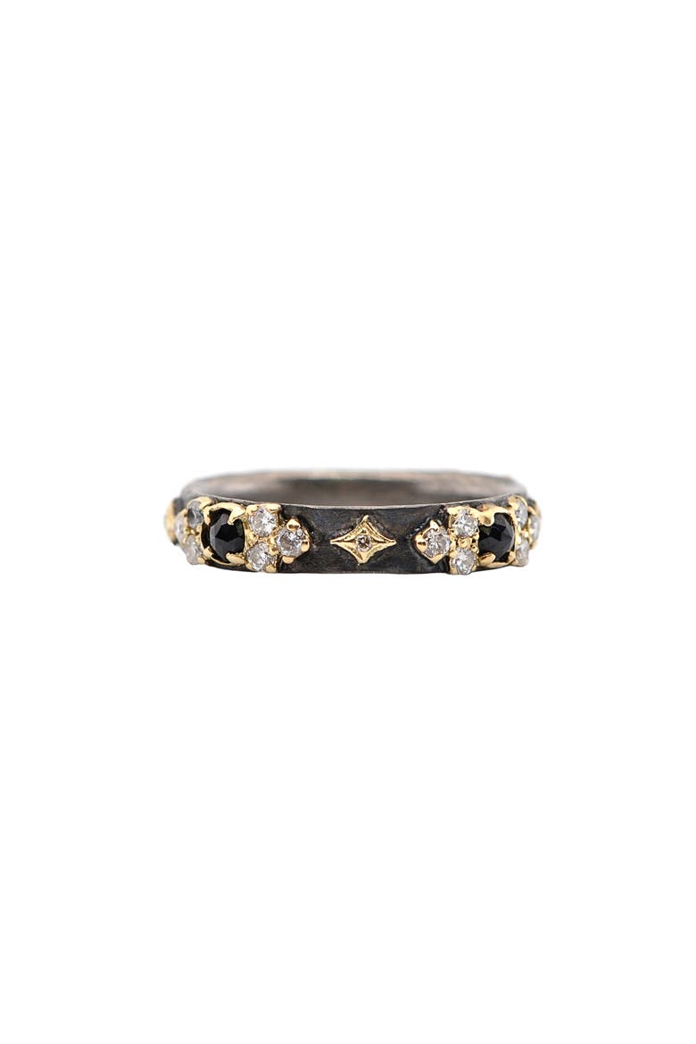 Old World Diamond & Sapphire Band Ring, Main, color, SILVER