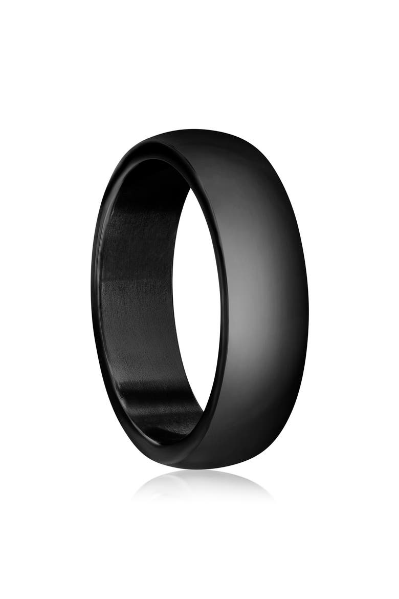 Stainless Steel Polished Band Ring, Alternate, color, BLACK