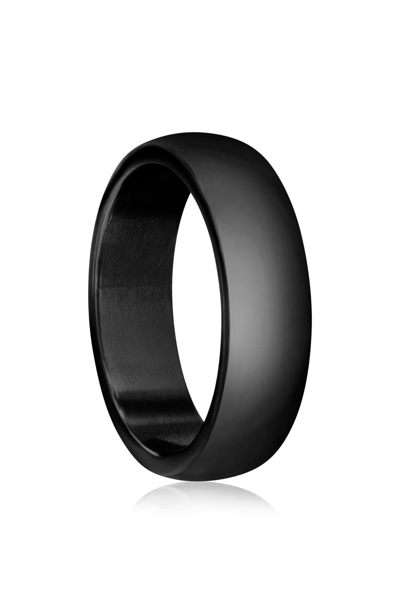 BLACKJACK Stainless Steel Polished Band Ring, Alternate, color, Black
