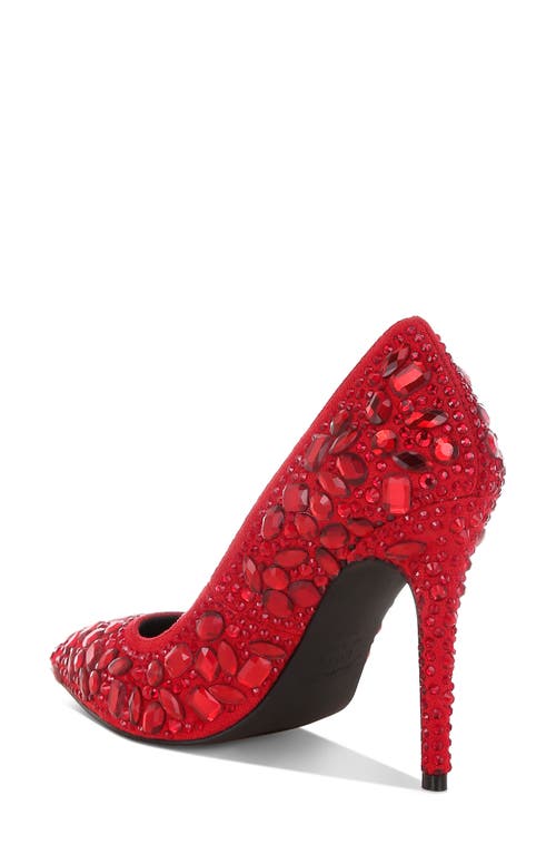 London Rag Iceout Crystal Embellished Pump In Red