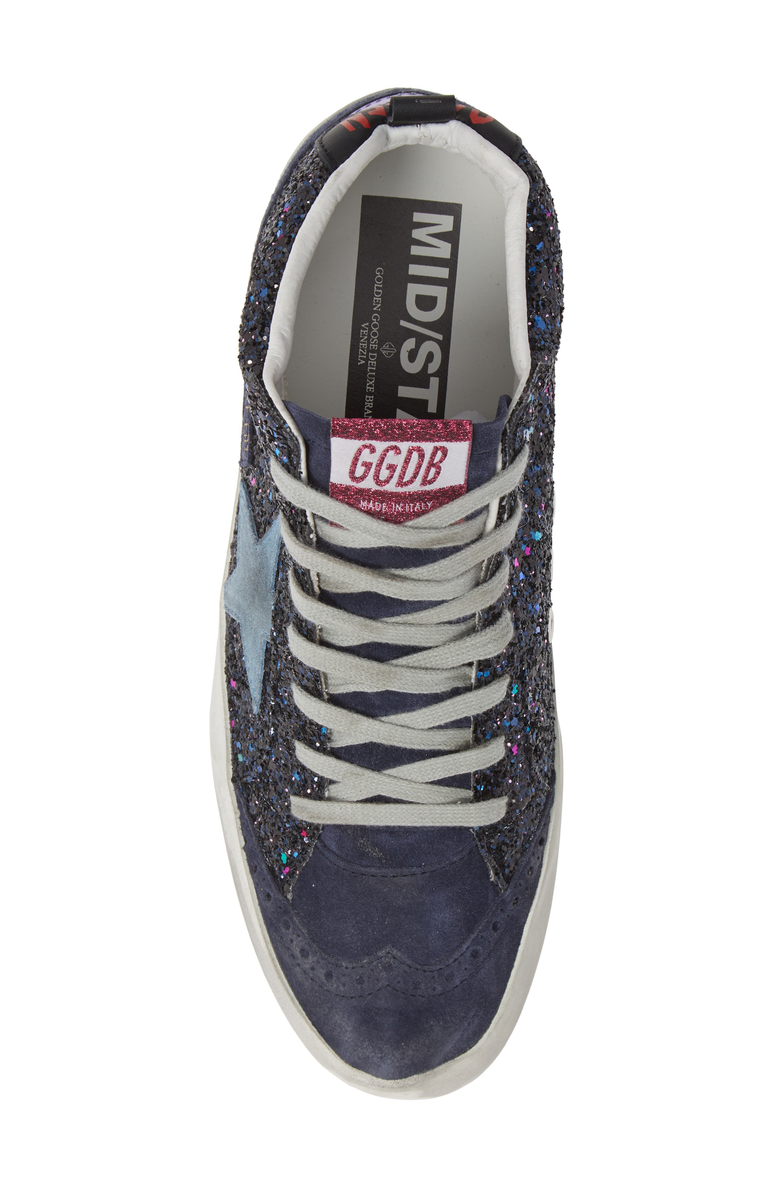Golden Goose Mid Star Glitter Sneaker, Alternate, color, 
