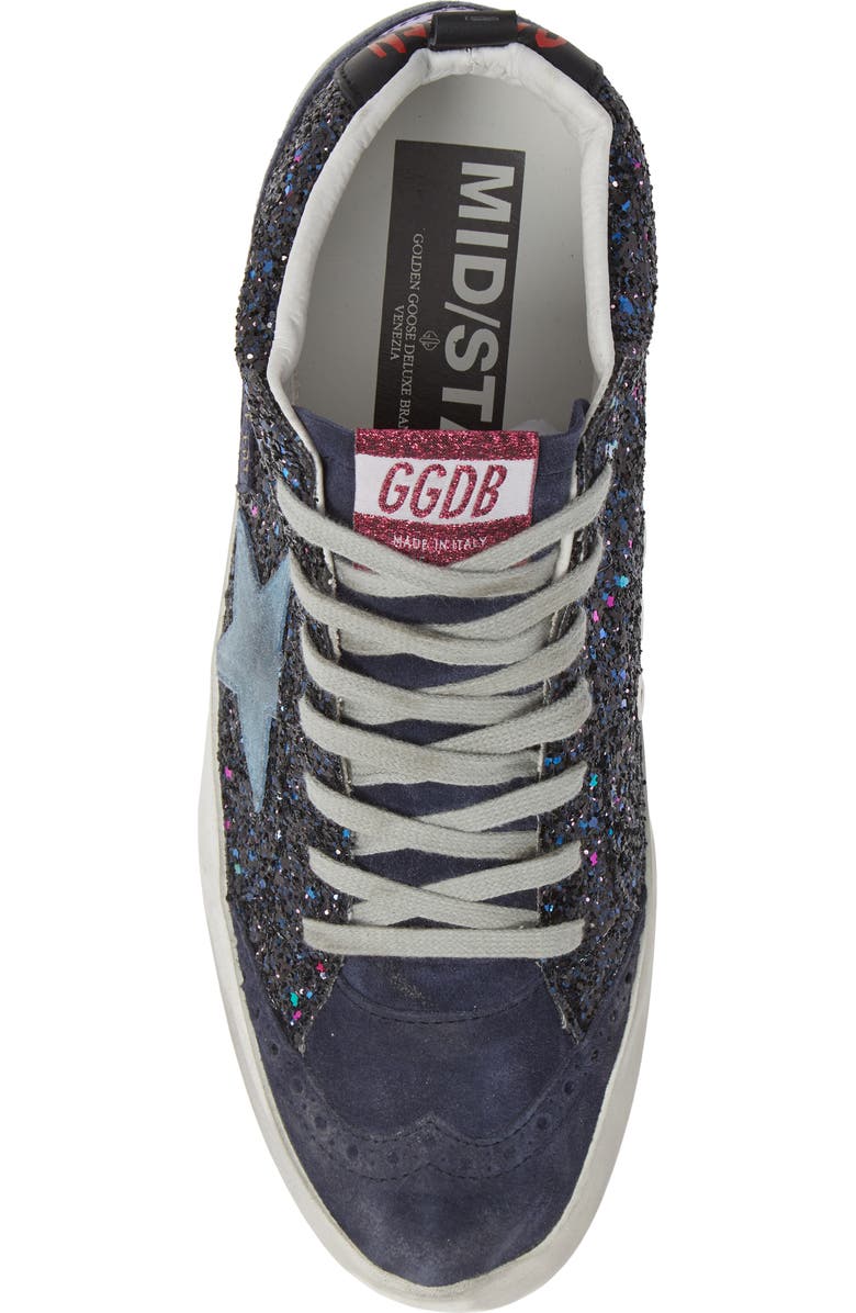 Golden Goose Mid Star Glitter Sneaker, Alternate, color,