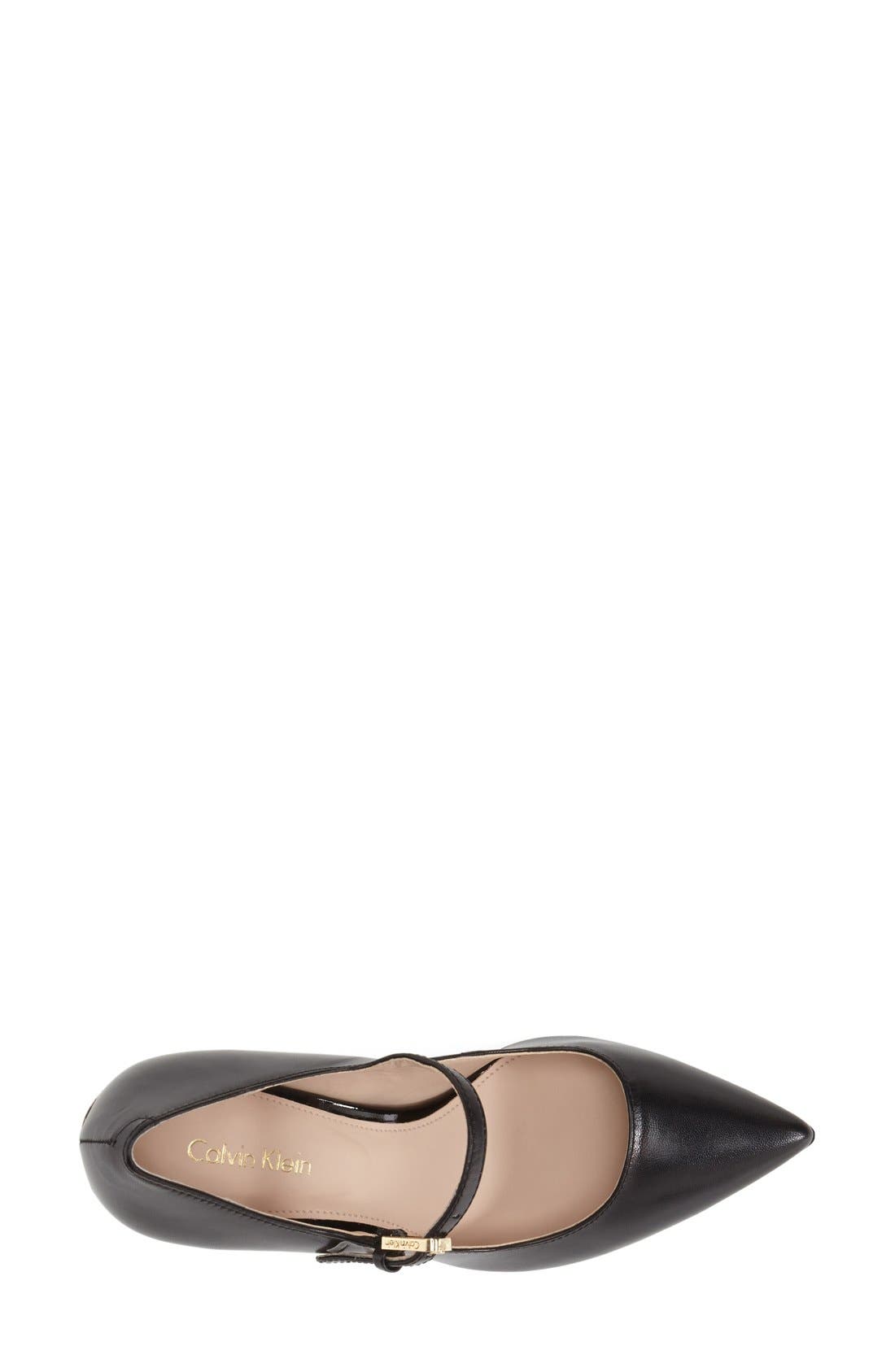 'Genavee' Pointy Toe Pump, Alternate, color, BLACK
