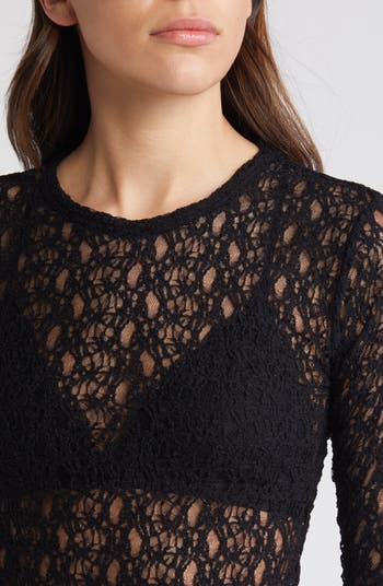 Sheer Stretch Lace Top