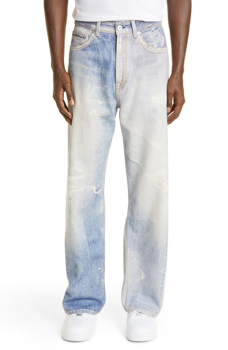 OUR LEGACY Third Cut Trompe l'Oeil Straight Leg Jeans, Main, color, Digital Denim Print