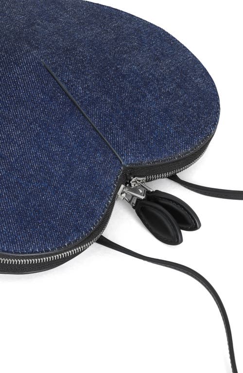 Alaïa Le Coeur Heart Denim Crossbody Bag In Bleu Denim
