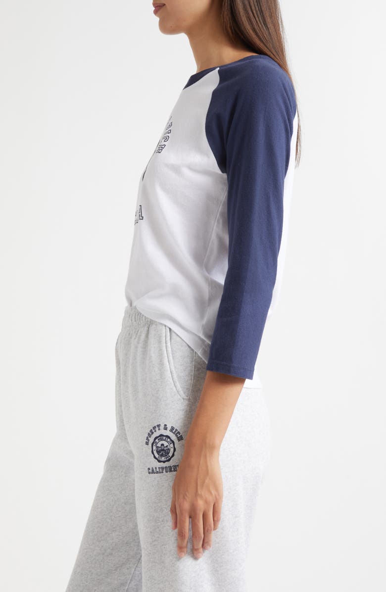 Sporty & Rich California Emblem Graphic Baseball T-Shirt, Alternate, color, White/ Dark Navy