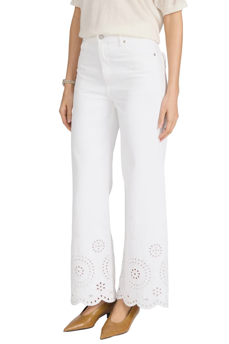 The Eyelet Flare Jeans, Alternate, color, WHITE