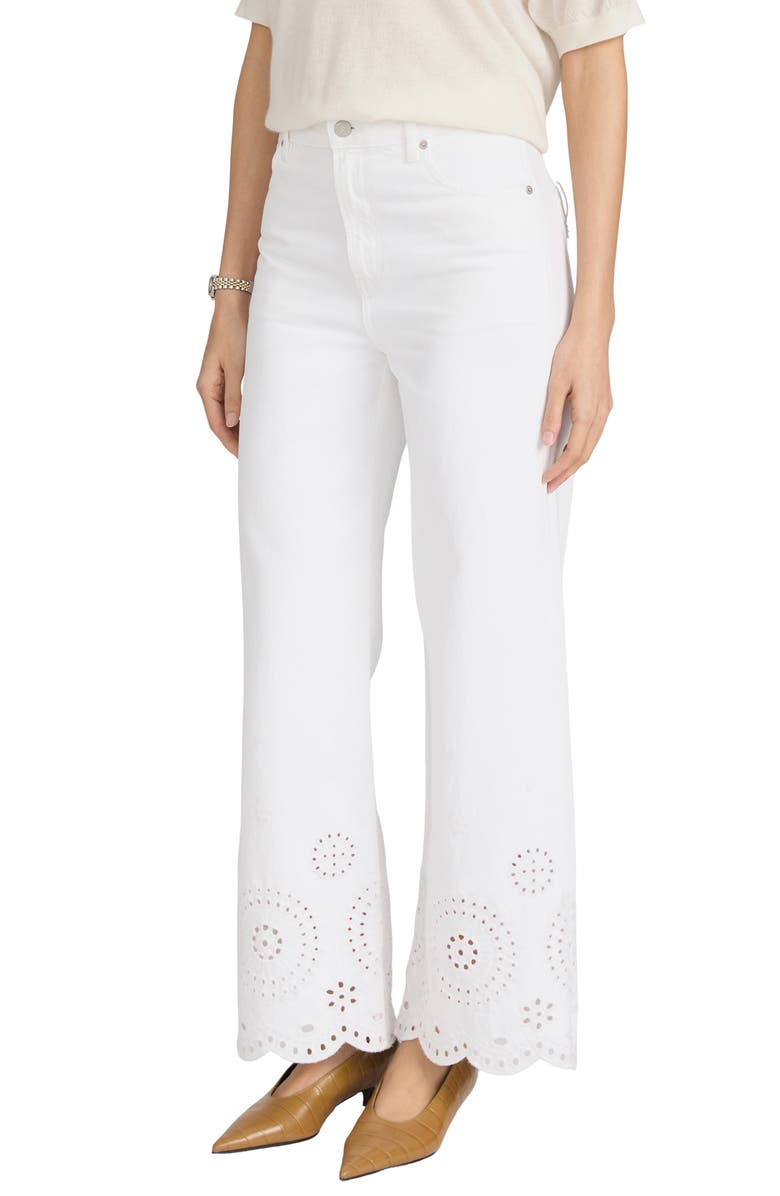 FRAME The Eyelet Flare Jeans, Alternate, color, White