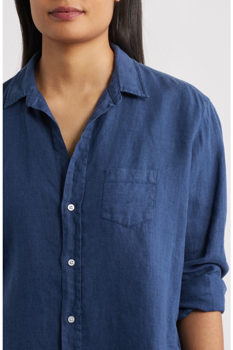 Getaway Linen Button-Up Shirt & Shorts Set, Alternate, color, NAVY