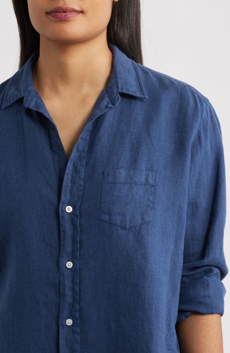 Frank & Eileen Getaway Linen Button-Up Shirt & Shorts Set, Alternate, color, Navy