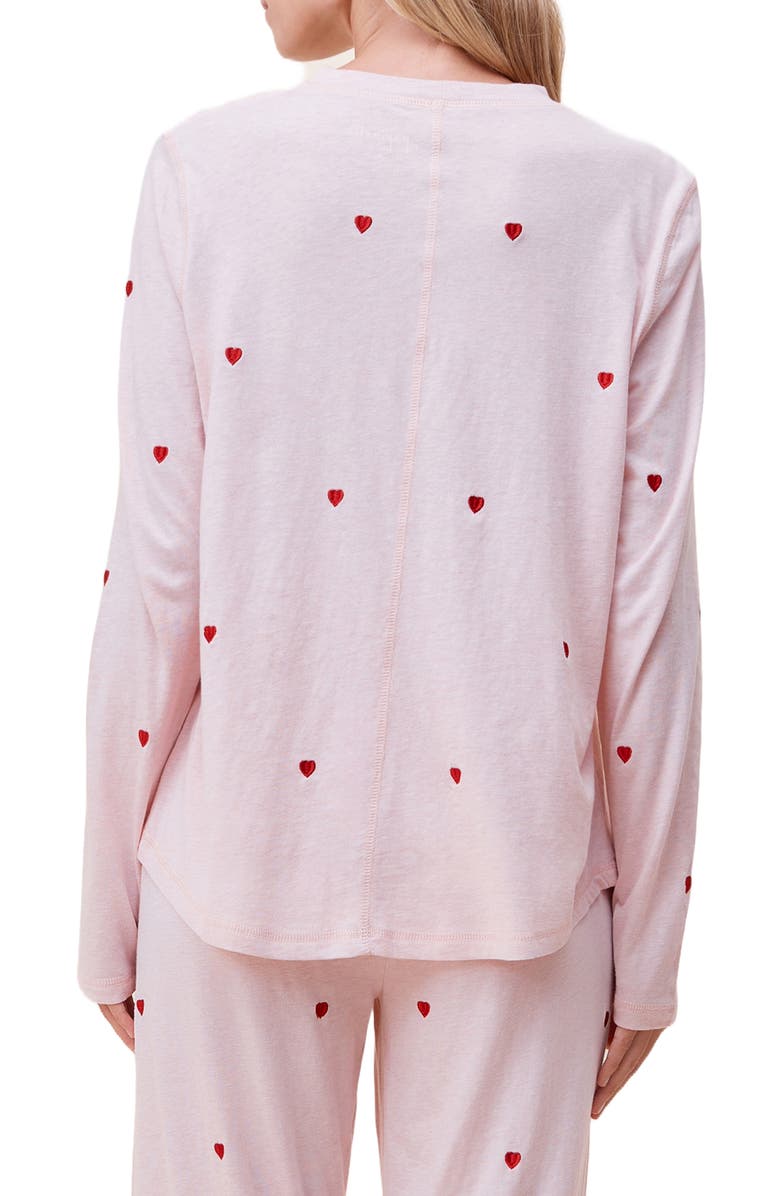 Papinelle Jada Embroidered Hearts Organic Cotton Pajamas, Alternate, color,