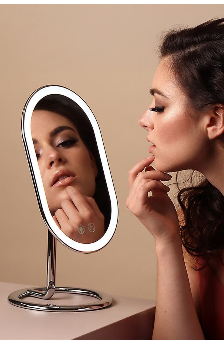 FANCII Vera Lighted Vanity Mirror, Alternate, color, Chrome