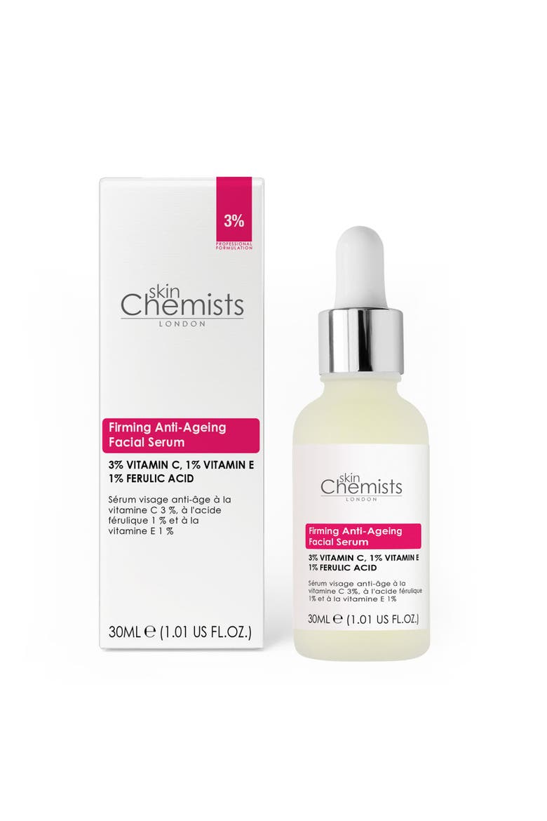 Anti-Ageing Vitamin C 3%, Ferulic Acid 1%, Vitamin E 1% Facial Serum 30ml, Main, color, White